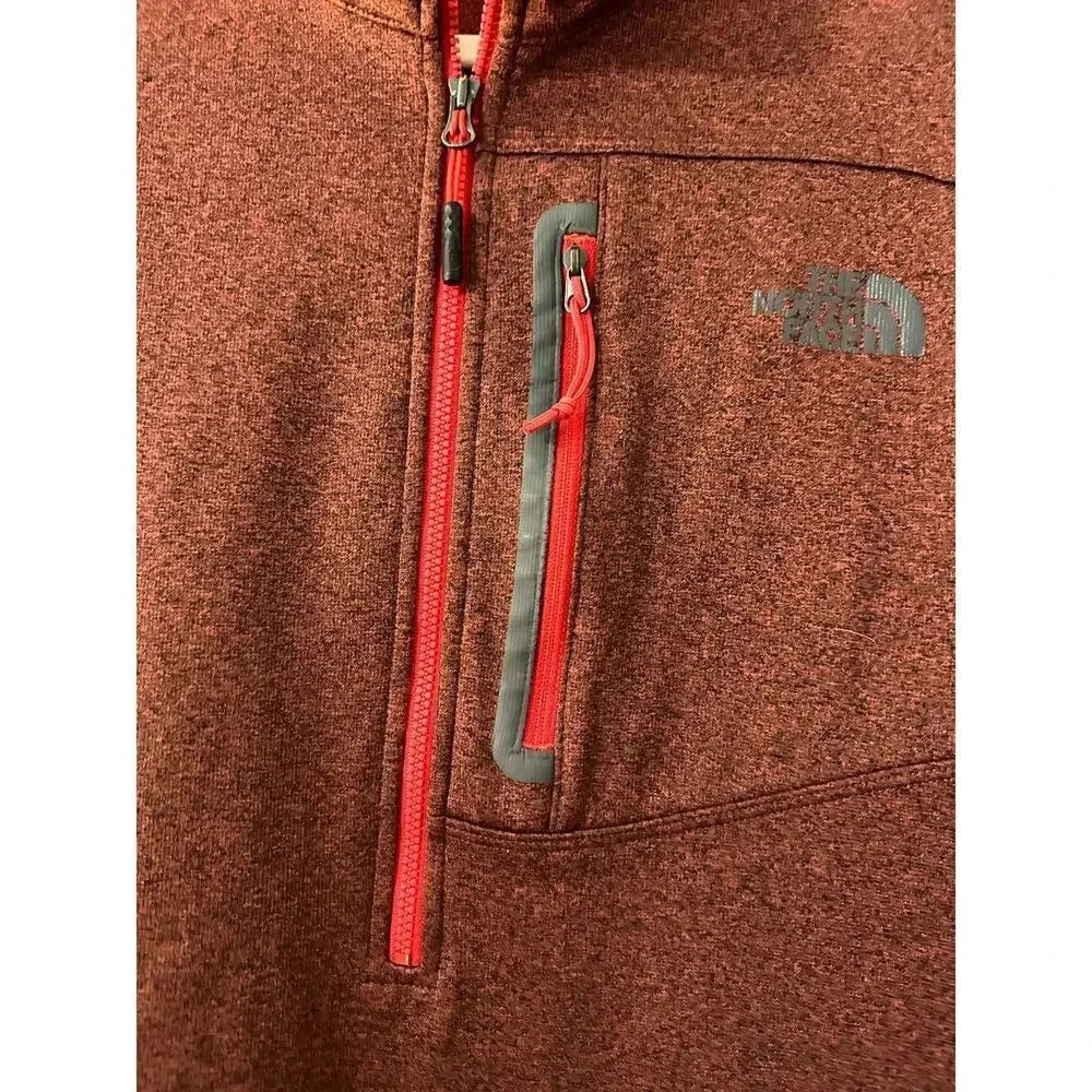North Face Quarter Zip Pullover Men's Size XL Red Sweater Fleece Active Hiking - Picture 4 of 8